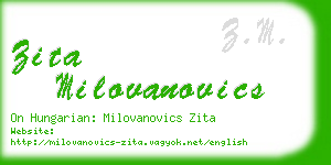 zita milovanovics business card